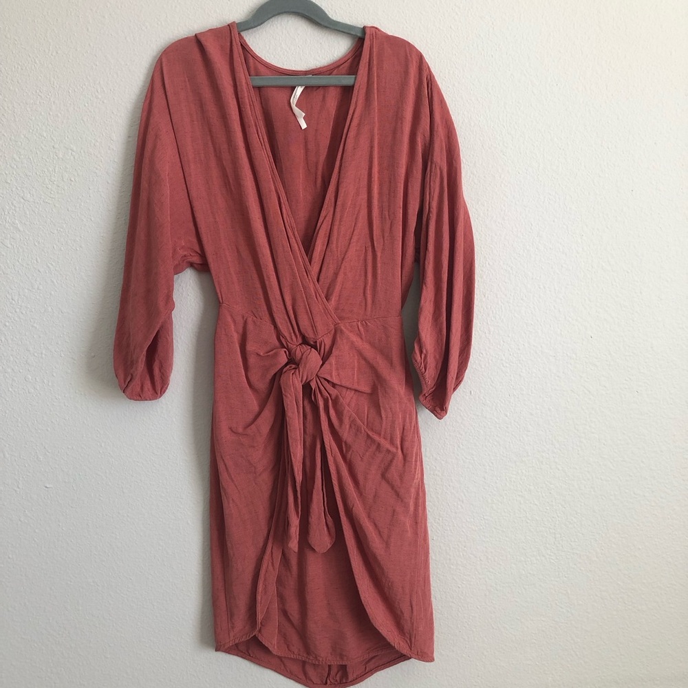 By Anthropologie Puff Sleeve Wrap Dress 0P